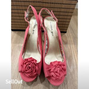 Madden Girl Women's Pink Slingback Peep Toe Heels Size 8.5 Party Shoes